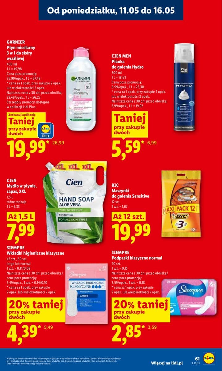 wkładki higieniczne klasyczne