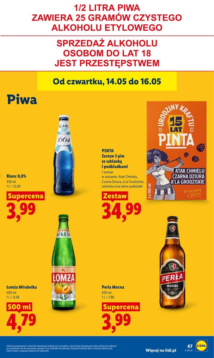 zestaw 3 piw ze szklanką i podkładkami