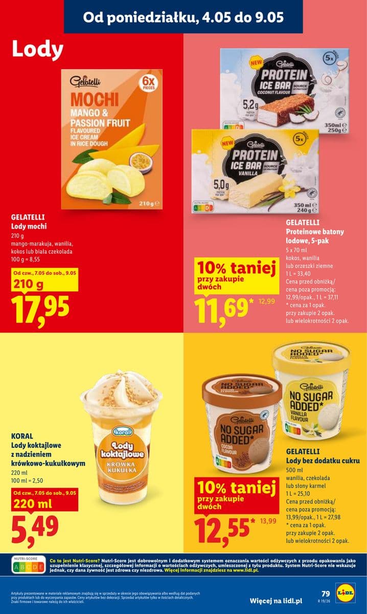 lody mochi mango-marakuja, wanilia, kokos lub biała czekolada