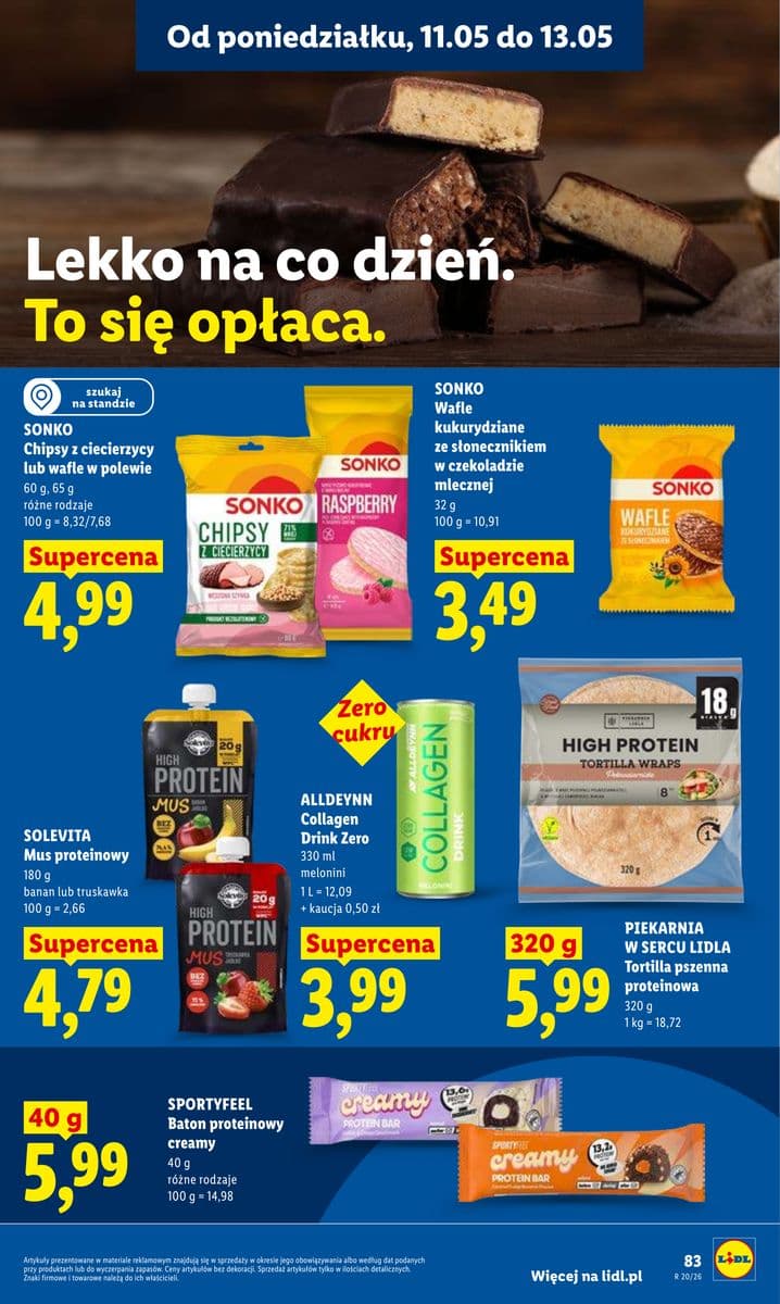 Chipsy z ciecierzycy lub wafle w polewie