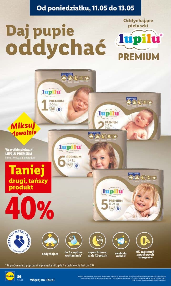 wszystkie pieluszki premium