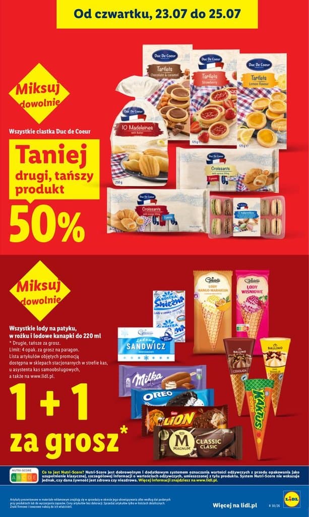 lody na patyku, w rożku i lodowe kanapki
