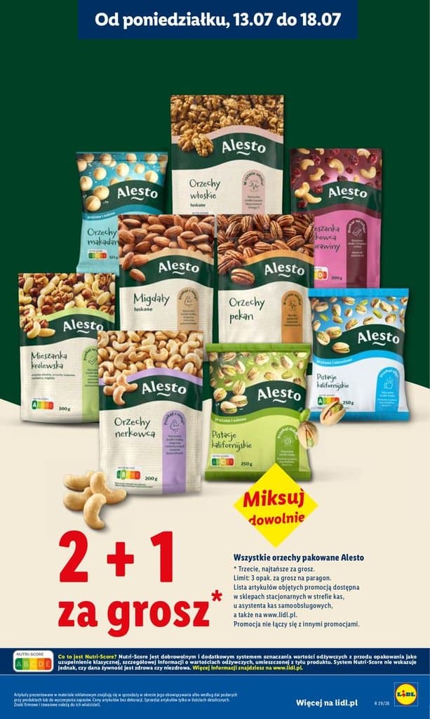 wszystkie orzechy pakowane