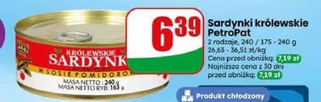 sardynki królewskie w sosie pomidorowym