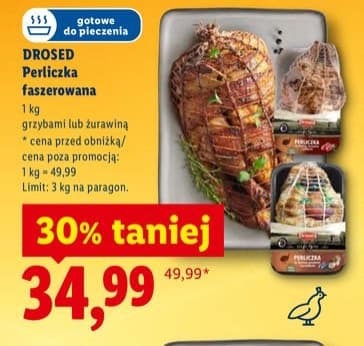 perliczka faszerowana grzybami lub żurawiną