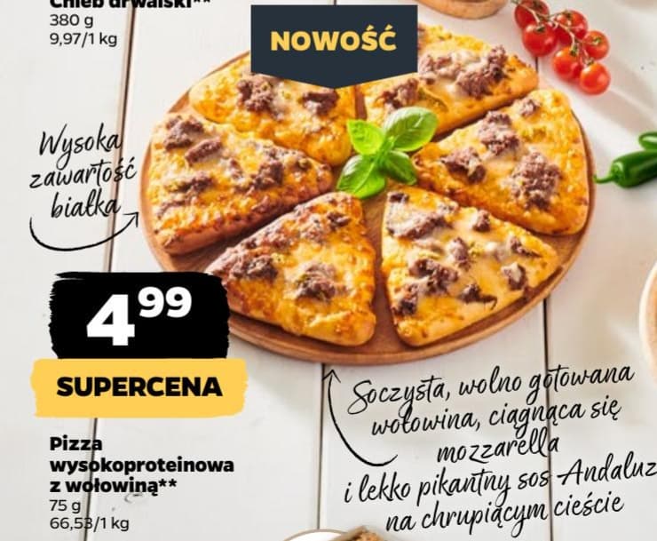 pizza wysokoproteinowa z wołowiną