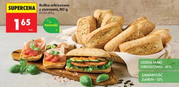 bułka orkiszowa z ziarnami
