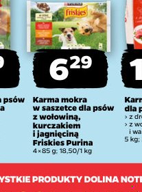 Friskies Purina karma mokra dla psów w saszetce 4x85g