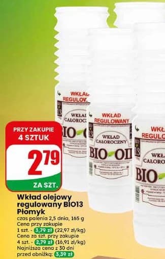 wkład olejowy regulowany