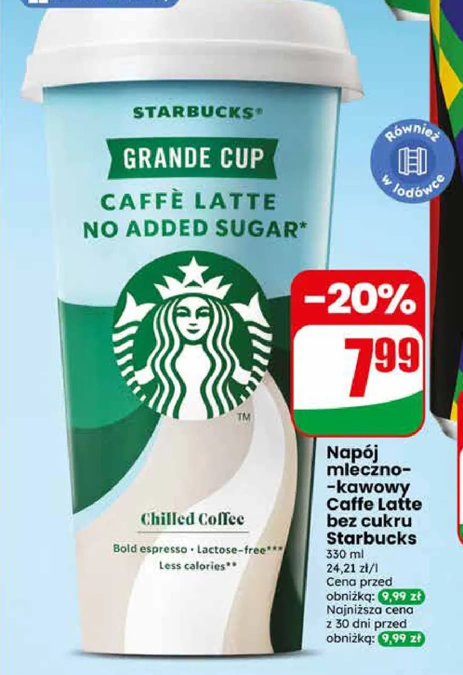 napój mleczno-kawowy latte bez cukru