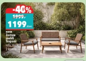 zestaw mebli trapani sofa, stolik, 2 krzesła