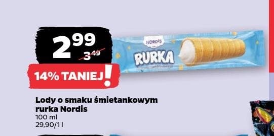lody o smaku śmietankowym rurka