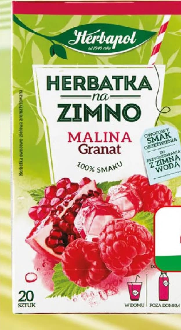 herbatka na zimno malina granat