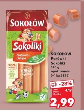parówki Sokoliki drobiowo-cielęce