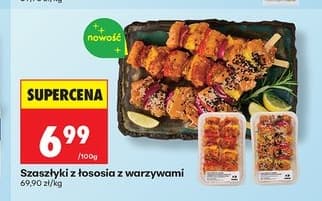 szaszłyki z łososia z warzywami