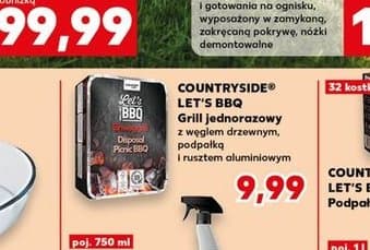 grill jednorazowy z węglem drzewnym, podpałką i rusztem aluminiowym