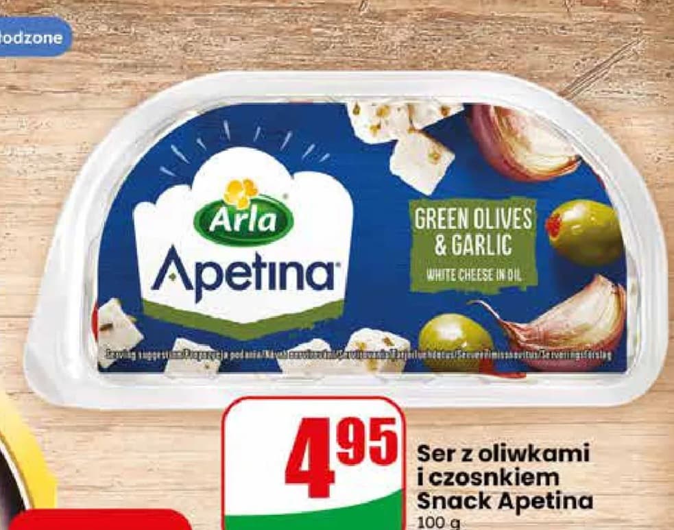 ser z oliwkami i czosnkiem snack apetina