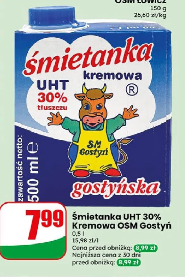 śmietanka UHT 30% kremowa