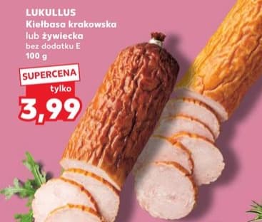 kiełbasa krakowska lub żywiecka bez dodatku E