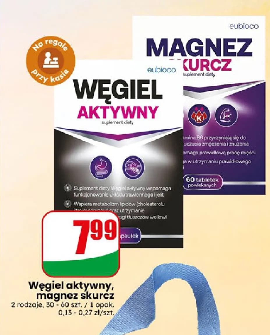 węgel aktywny, magnez skurcz
