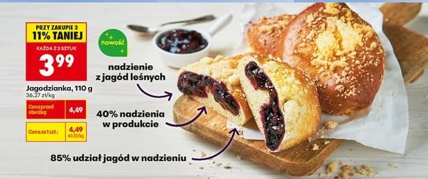 jagodzianka z nadzieniem z jagód leśnych