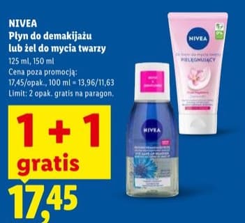 płyn do demakijażu lub żel do mycia twarzy