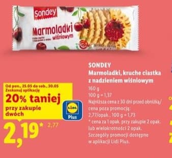 ciastka kruche z nadzieniem wiśniowym