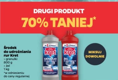 Kret środek do udrożniania rur granulki 800g; żel 1kg
