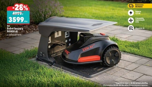 robot koszący z zadaszeniem