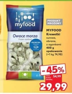krewetki surowe obrane z ogonkami