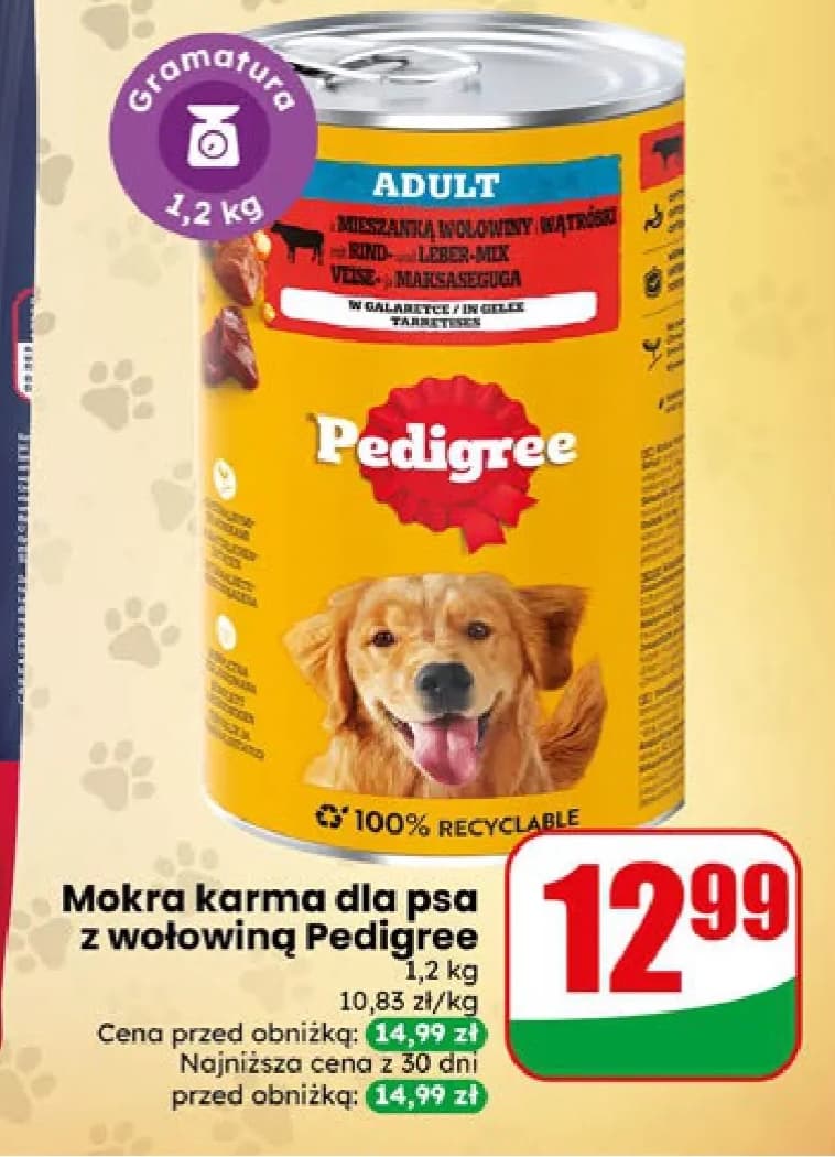 mokra karma dla psa z wołowiną