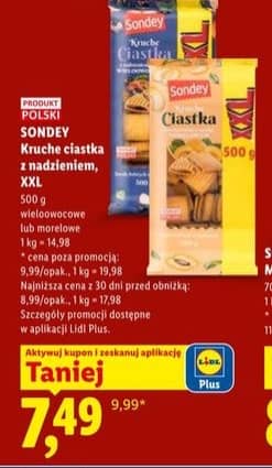 Sondey kruchy ciastka z nadzieniem 500g