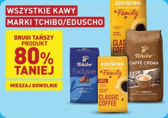 wszystkie kawy marek Tchibo i Eduscho