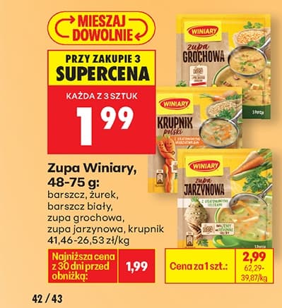 zupa barszcz biały, grochowa, jarzynowa, krupnik