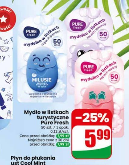 mydło w listkach turystyczne