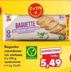 bagietka czosnkowa lub ziołowa