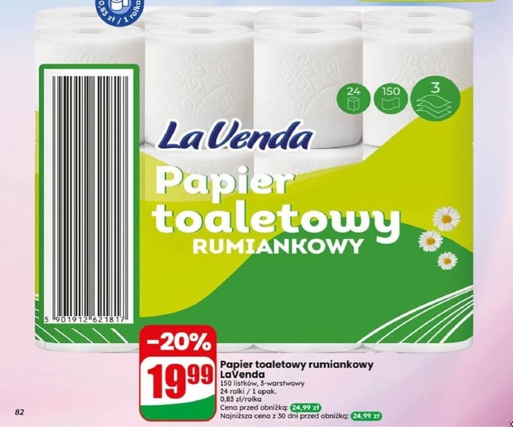 papier toaletowy rumiankowy