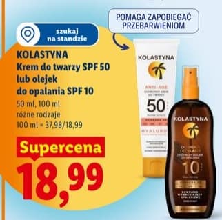 krem do twarzy SPF 50 lub olejek do opalania SPF 10