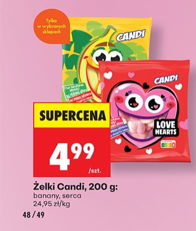 żelki banany lub serca