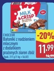 batoniki z nadzieniem mlecznym z dodatkiem prażonych ziaren zbóż