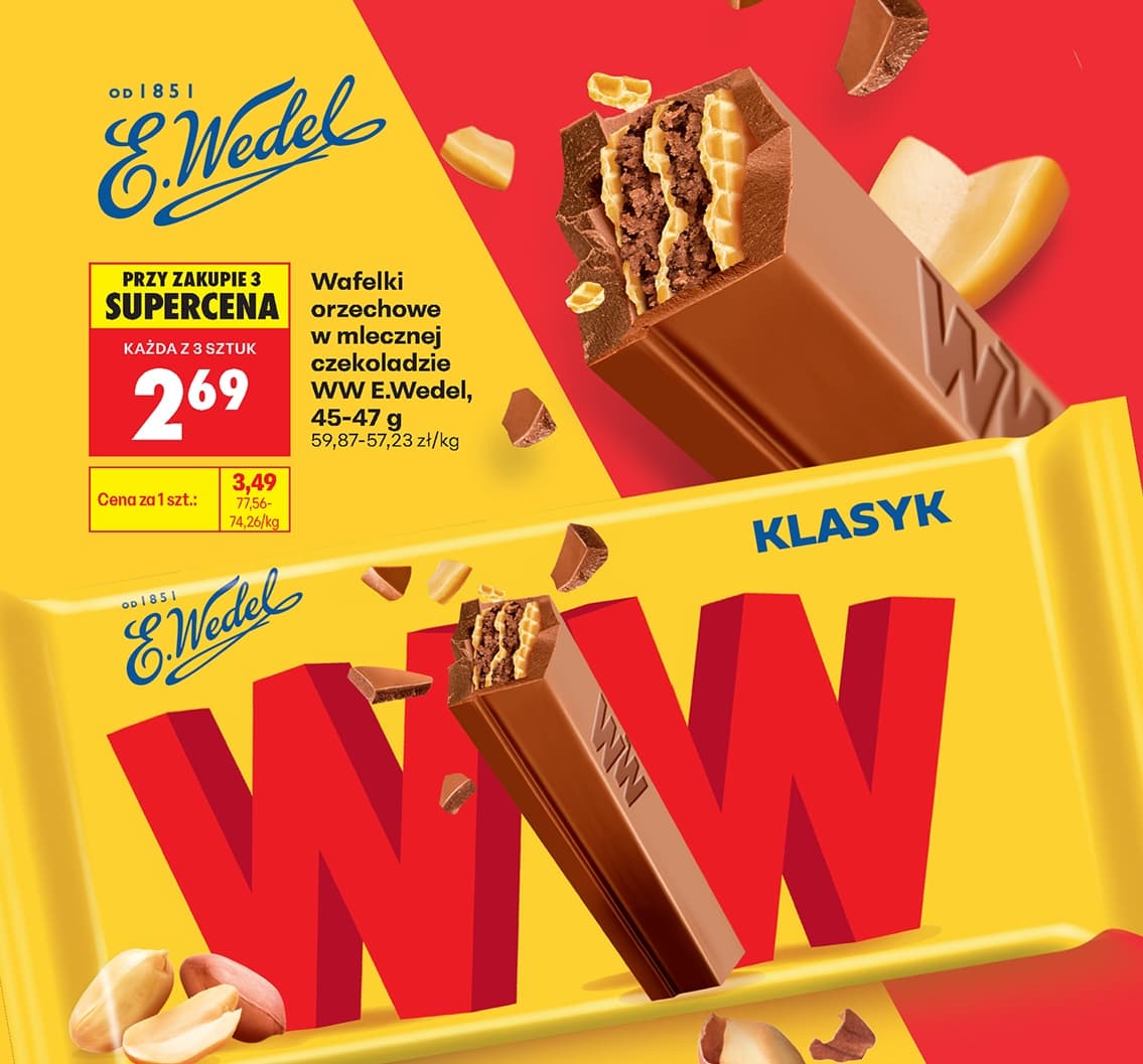 wafelek orzechowy w mlecznej czekoladzie