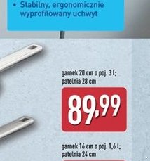 garnek 20cm 3l lub patelnia 28cm ze stali nierdzewnej