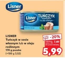 tuńczyk w sosie własnym lub w oleju roślinnym