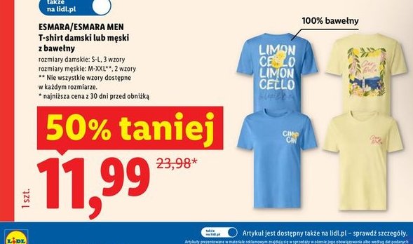 T-shirt damski lub męski z bawełny