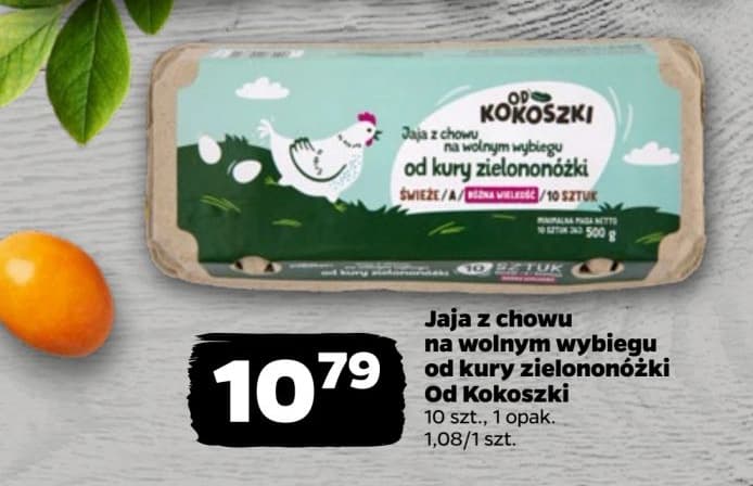 jaja z chowu na wolnym wybiegu od kury zielononóżki