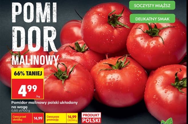 pomidor malinowy polski układany na wage