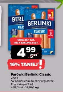 Berlinki parówki berlinki classic 270g