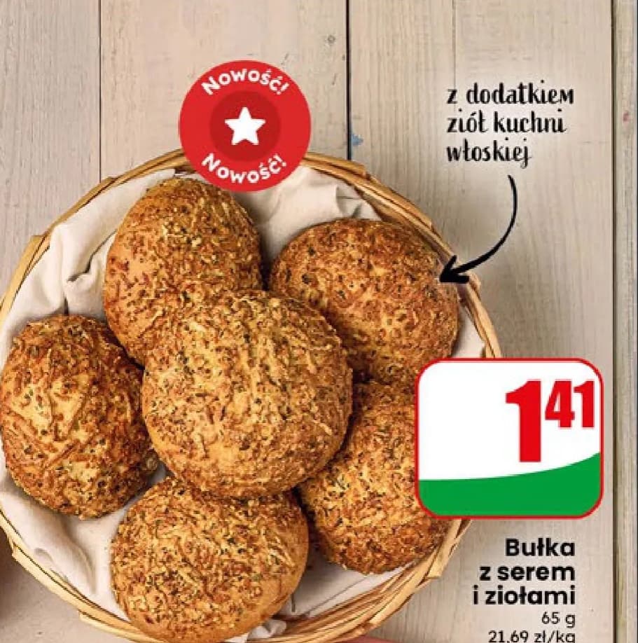 bułka z serem i ziołami