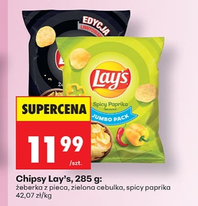 chipsy żeberka z pieca lub zielona cebulka lub spicy paprika