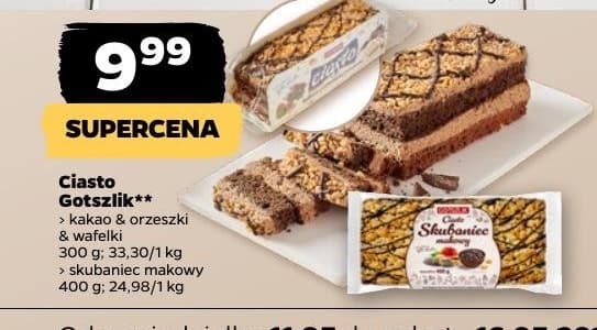 ciasto kakao, orzeszki i wafelki